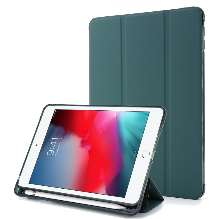 ซองหนังพลิกแนวนอนถุงลมนิรภัยพร้อมที่ใส่สามทบและที่ใส่ปากกา, For iPad 10.2 2021 / 2020 / 2019, For iPad Mini (2019)