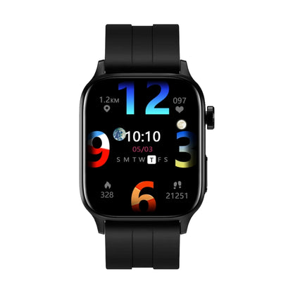 GT22 1.85 นิ้วหน้าจอ TFT วงซิลิโคนสุขภาพสมาร์ทวอทช์รองรับการโทรผ่าน Bluetooth / ออกซิเจนในเลือดที่ราบสูง / อุณหภูมิของร่างกาย / การเต้นของหัวใจ / การตรวจวัดอัตราการเต้นของหัวใจ TI, Silicone Band (Black), Silicone Band (Black Silver)