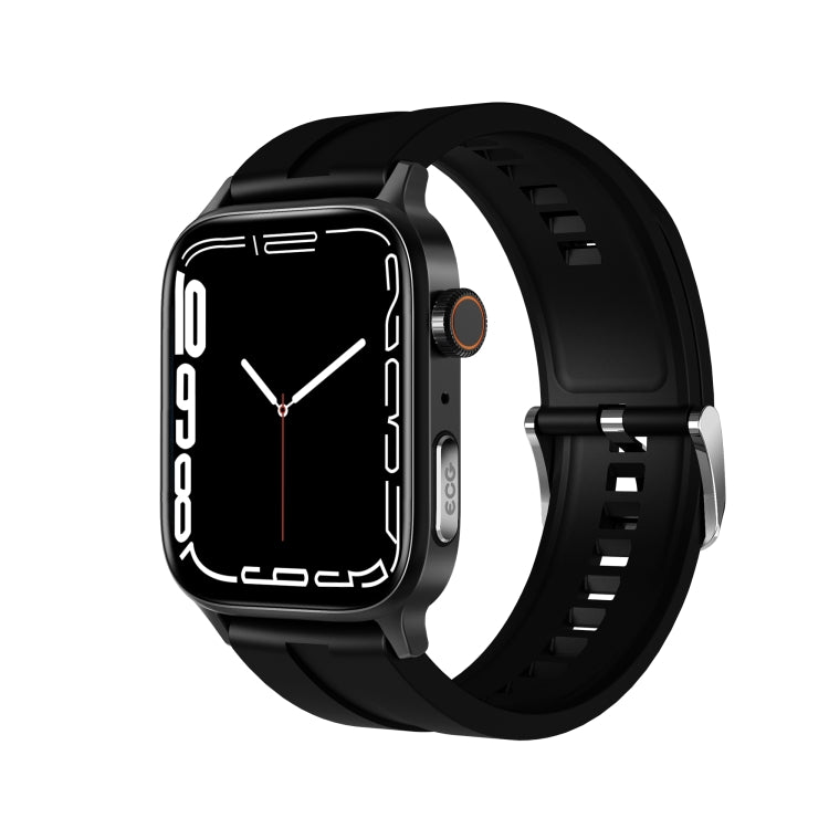 GT22 1.85 นิ้วหน้าจอ TFT วงซิลิโคนสุขภาพสมาร์ทวอทช์รองรับการโทรผ่าน Bluetooth / ออกซิเจนในเลือดที่ราบสูง / อุณหภูมิของร่างกาย / การเต้นของหัวใจ / การตรวจวัดอัตราการเต้นของหัวใจ TI, Silicone Band (Black), Silicone Band (Black Silver)