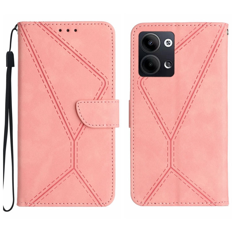เย็บเคสโทรศัพท์หนังนูน, For OPPO Reno8 T 4G, For OPPO Reno8 T 5G/A1 Pro 5G, For OPPO Reno9/Reno9 Pro 5G, For OPPO Reno9 Pro+