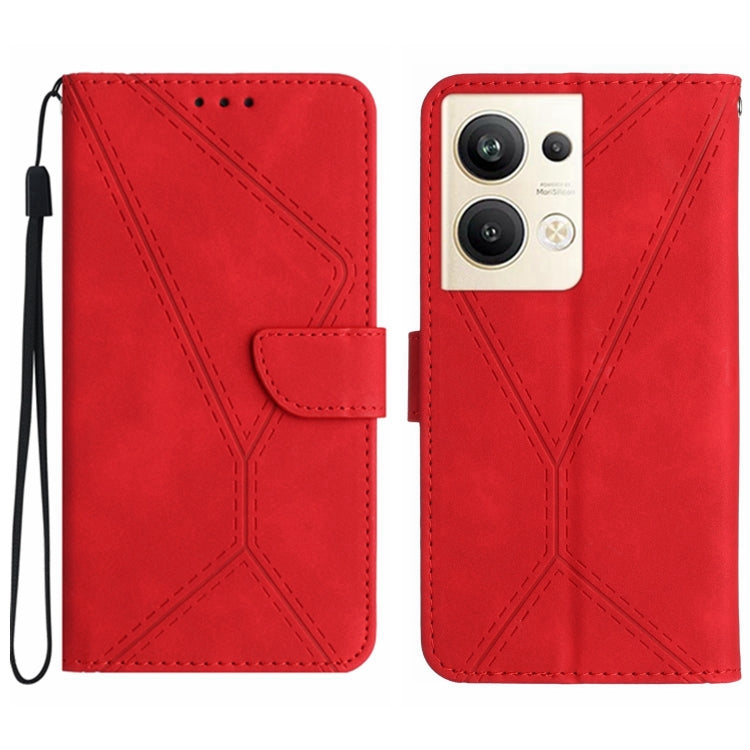 เย็บเคสโทรศัพท์หนังนูน, For OPPO Reno8 T 4G, For OPPO Reno8 T 5G/A1 Pro 5G, For OPPO Reno9/Reno9 Pro 5G, For OPPO Reno9 Pro+