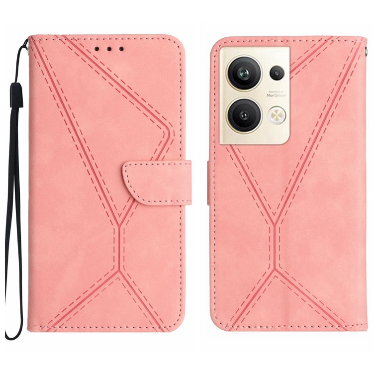 เย็บเคสโทรศัพท์หนังนูน, For OPPO Reno8 T 4G, For OPPO Reno8 T 5G/A1 Pro 5G, For OPPO Reno9/Reno9 Pro 5G, For OPPO Reno9 Pro+