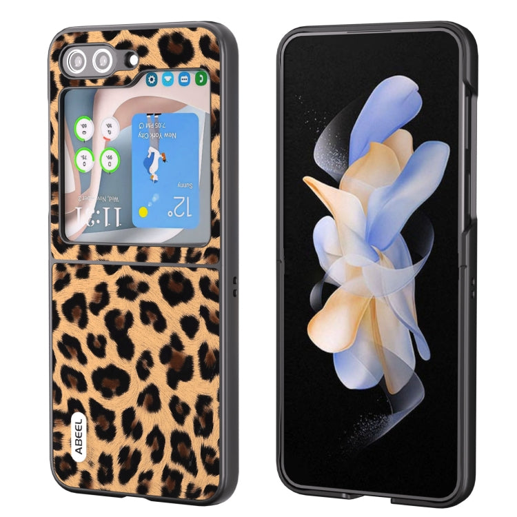 ABEEL เคสโทรศัพท์เสือดาวขอบดำ, For Samsung Galaxy Z Fold5, For Samsung Galaxy Z Flip5