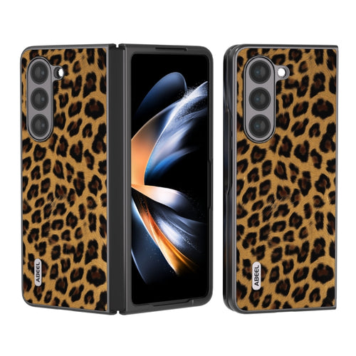 ABEEL เคสโทรศัพท์เสือดาวขอบดำ, For Samsung Galaxy Z Fold5, For Samsung Galaxy Z Flip5