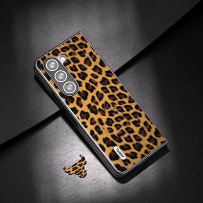ABEEL เคสโทรศัพท์เสือดาวขอบดำ, For Samsung Galaxy Z Fold5, For Samsung Galaxy Z Flip5