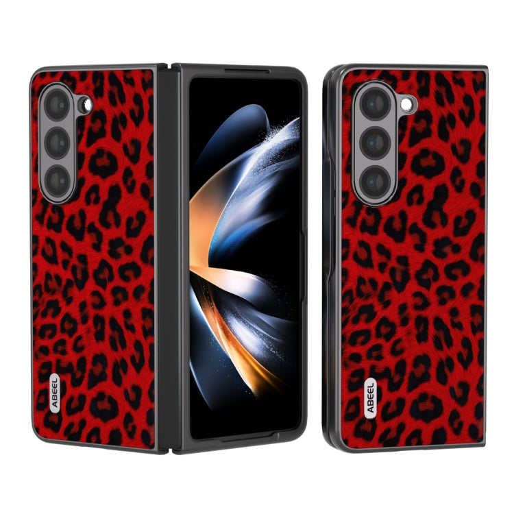 ABEEL เคสโทรศัพท์เสือดาวขอบดำ, For Samsung Galaxy Z Fold5, For Samsung Galaxy Z Flip5