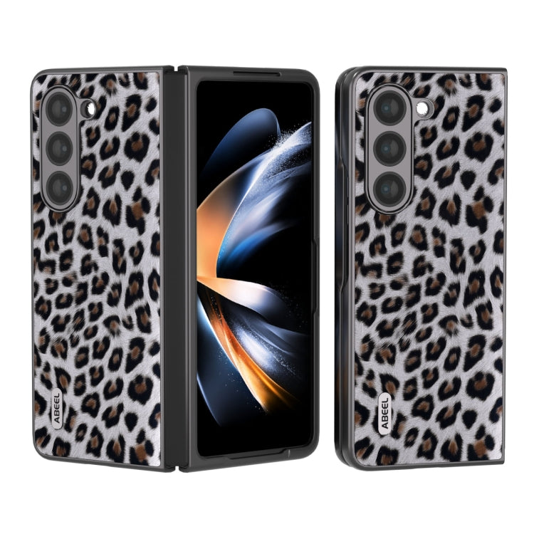 ABEEL เคสโทรศัพท์เสือดาวขอบดำ, For Samsung Galaxy Z Fold5, For Samsung Galaxy Z Flip5