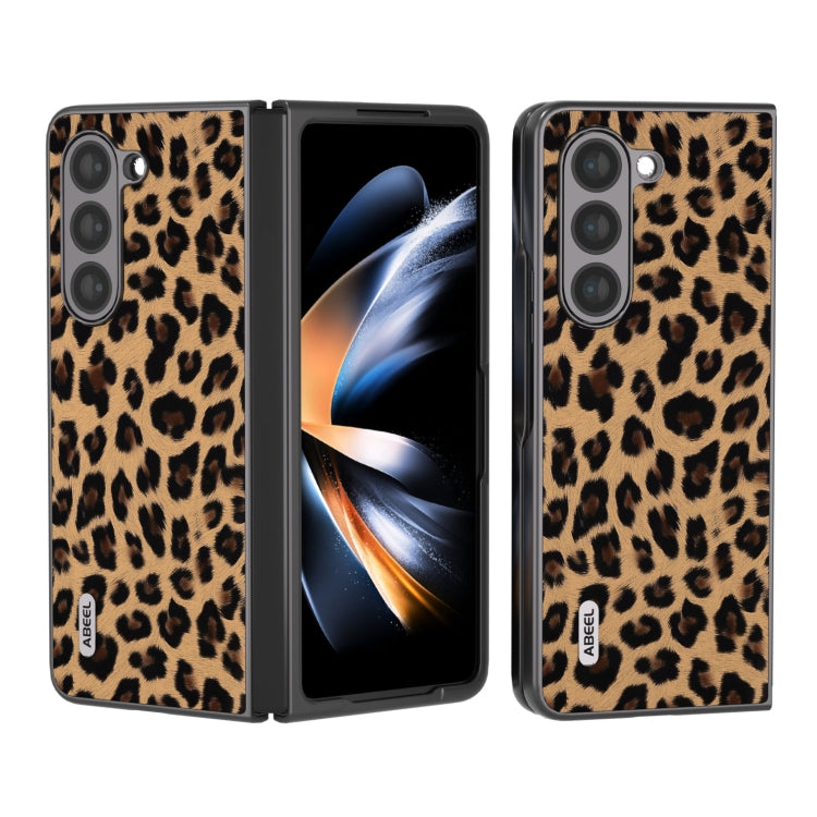 ABEEL เคสโทรศัพท์เสือดาวขอบดำ, For Samsung Galaxy Z Fold5, For Samsung Galaxy Z Flip5