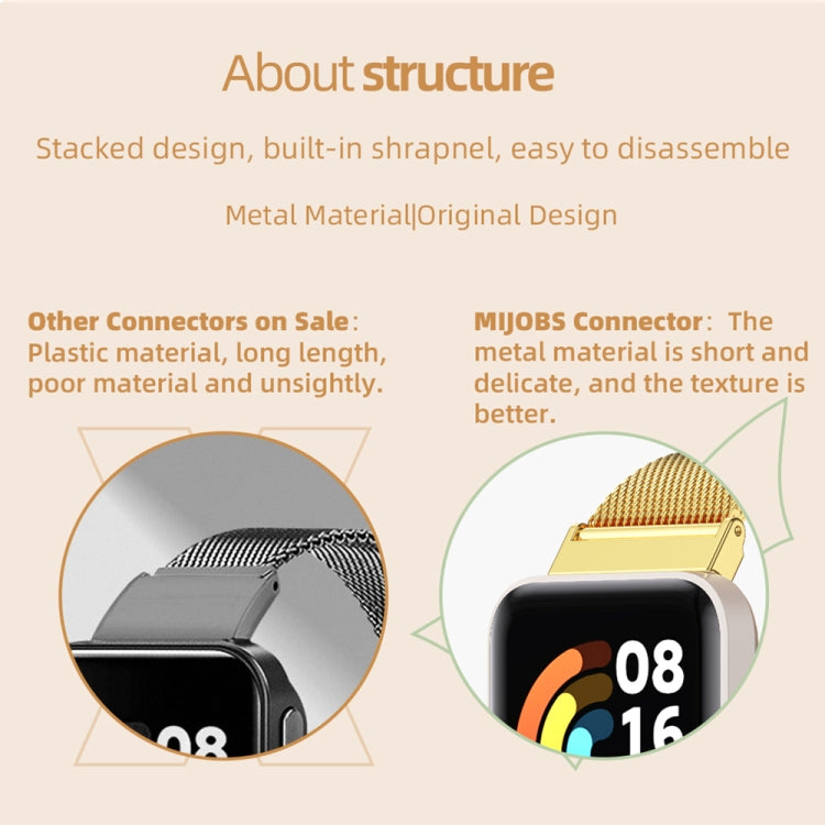 Mijobs Milan Buckle สายนาฬิกาโลหะ, For Redmi Watch 3