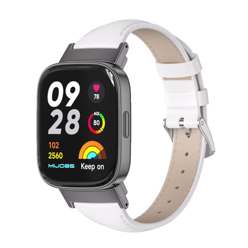 Mijobs สายนาฬิกาหนังแท้แบบบาง, For Redmi Watch 3