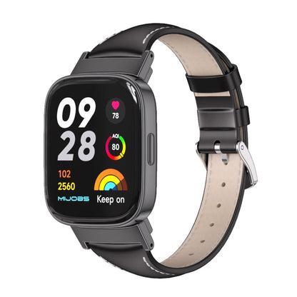 Mijobs สายนาฬิกาหนังแท้แบบบาง, For Redmi Watch 3
