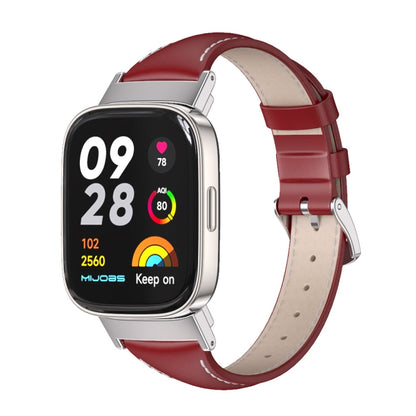 Mijobs สายนาฬิกาหนังแท้แบบบาง, For Redmi Watch 3