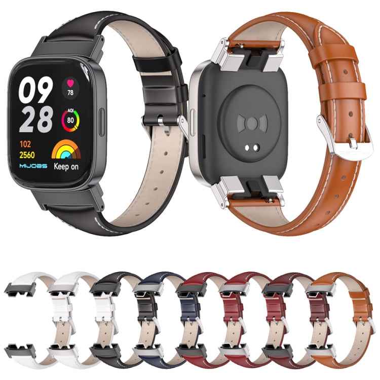 Mijobs สายนาฬิกาหนังแท้แบบบาง, For Redmi Watch 3