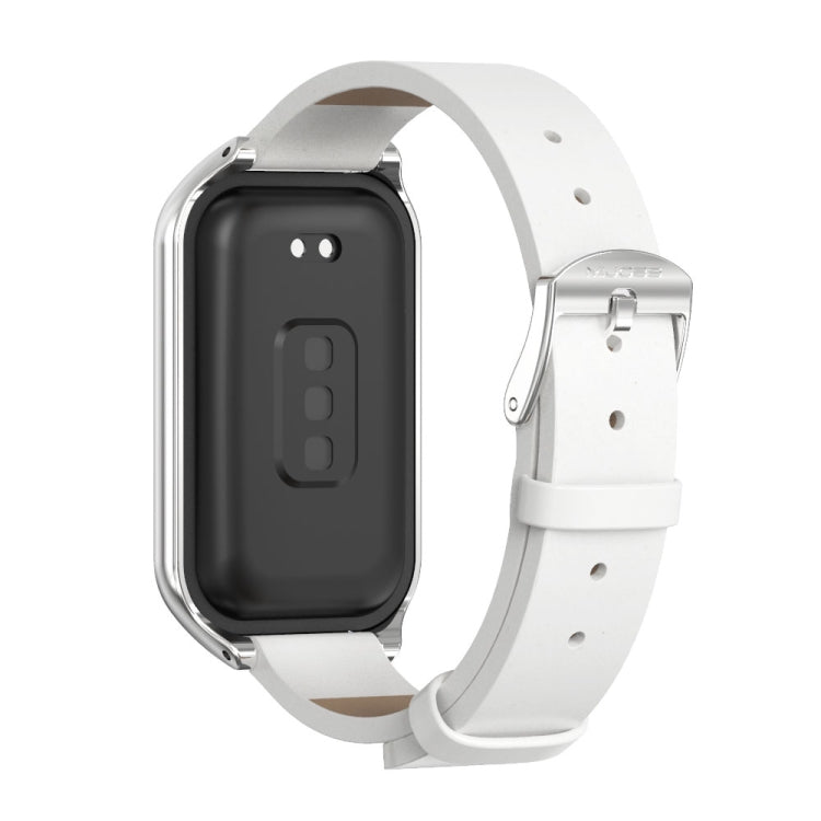 สายนาฬิกาหนัง Mijobs Metal Shell Microfiber PU, For Xiaomi Smart Band 8 Active / Redmi Band 2