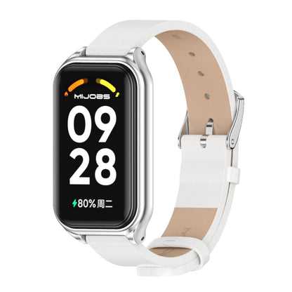 สายนาฬิกาหนัง Mijobs Metal Shell Microfiber PU, For Xiaomi Smart Band 8 Active / Redmi Band 2