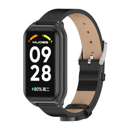 สายนาฬิกาหนัง Mijobs Metal Shell Microfiber PU, For Xiaomi Smart Band 8 Active / Redmi Band 2