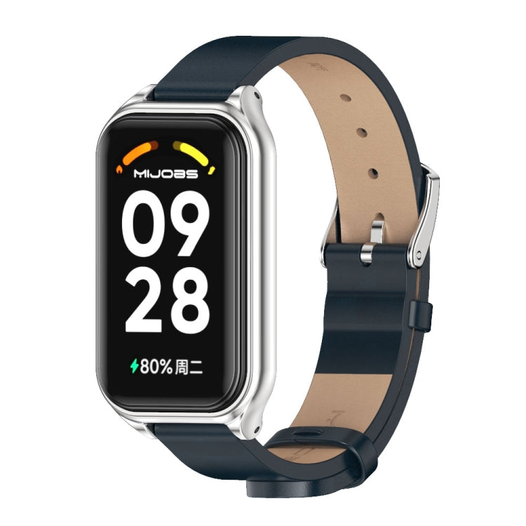 สายนาฬิกาหนัง Mijobs Metal Shell Microfiber PU, For Xiaomi Smart Band 8 Active / Redmi Band 2