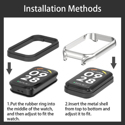 สายนาฬิกาหนัง Mijobs Metal Shell Microfiber PU, For Xiaomi Smart Band 8 Active / Redmi Band 2