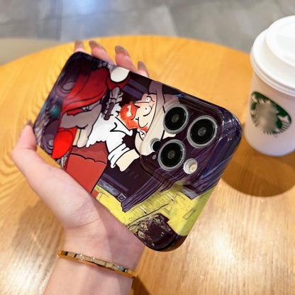 ลวดลายภาพวาดสีน้ำมัน เคสโทรศัพท์ PC แบบเคลือบเงา, For iPhone X / XS, For iPhone XR, For iPhone XS Max, For iPhone 8 Plus / 7 Plus