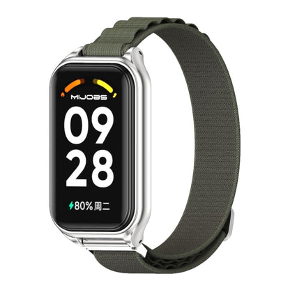 สายนาฬิกา Mijobs Metal Shell Nylon Breathable, For Xiaomi Smart Band 8 Active / Redmi Band 2
