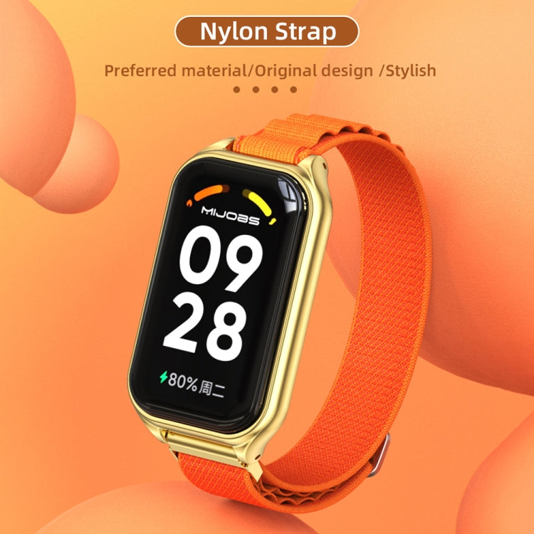 สายนาฬิกา Mijobs Metal Shell Nylon Breathable, For Xiaomi Smart Band 8 Active / Redmi Band 2
