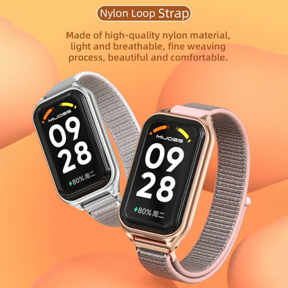 สายนาฬิกา Mijobs Metal Shell Nylon Breathable, For Xiaomi Smart Band 8 Active / Redmi Band 2