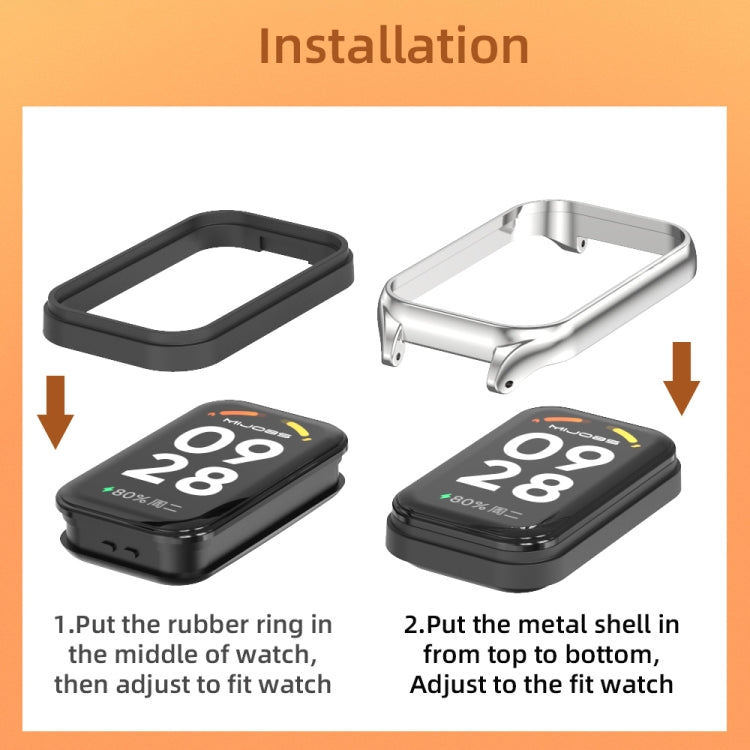 สายนาฬิกา Mijobs Metal Shell Nylon Breathable, For Xiaomi Smart Band 8 Active / Redmi Band 2