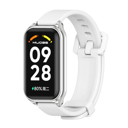 สายนาฬิกาซิลิโคน Mijobs Metal Shell, For Xiaomi Smart Band 8 Active / Redmi Band 2