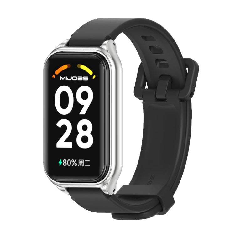 สายนาฬิกาซิลิโคน Mijobs Metal Shell, For Xiaomi Smart Band 8 Active / Redmi Band 2