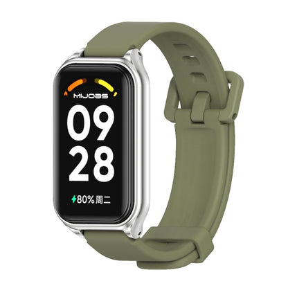 สายนาฬิกาซิลิโคน Mijobs Metal Shell, For Xiaomi Smart Band 8 Active / Redmi Band 2