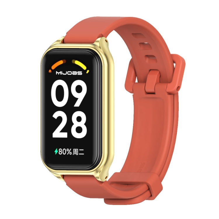 สายนาฬิกาซิลิโคน Mijobs Metal Shell, For Xiaomi Smart Band 8 Active / Redmi Band 2
