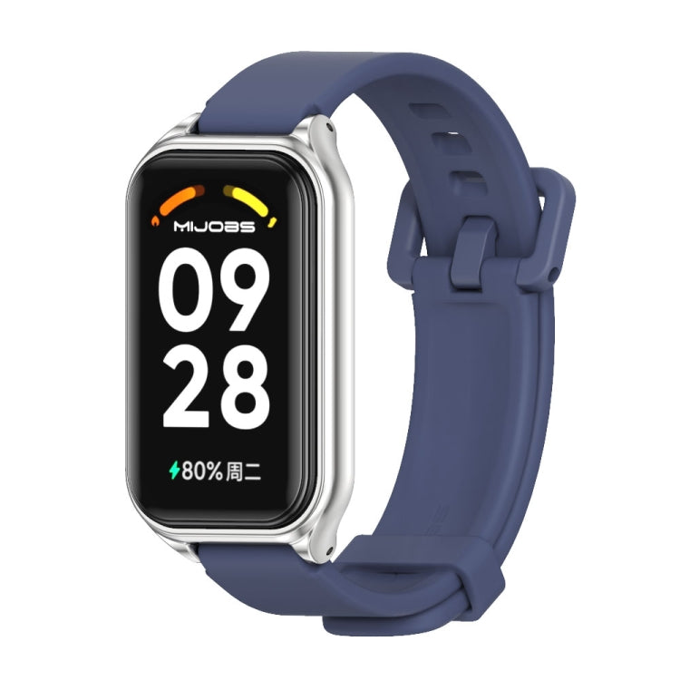สายนาฬิกาซิลิโคน Mijobs Metal Shell, For Xiaomi Smart Band 8 Active / Redmi Band 2