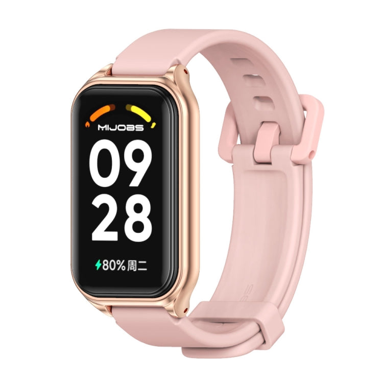 สายนาฬิกาซิลิโคน Mijobs Metal Shell, For Xiaomi Smart Band 8 Active / Redmi Band 2