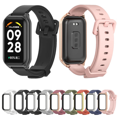 สายนาฬิกาซิลิโคน Mijobs Metal Shell, For Xiaomi Smart Band 8 Active / Redmi Band 2