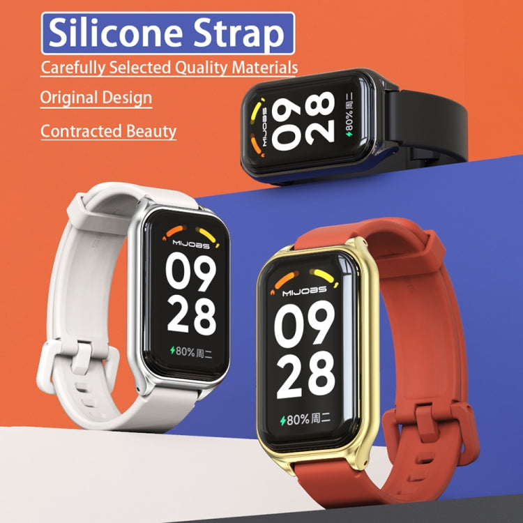 สายนาฬิกาซิลิโคน Mijobs Metal Shell, For Xiaomi Smart Band 8 Active / Redmi Band 2