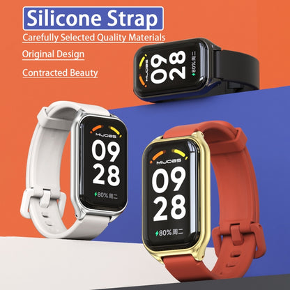 สายนาฬิกาซิลิโคน Mijobs Metal Shell, For Xiaomi Smart Band 8 Active / Redmi Band 2