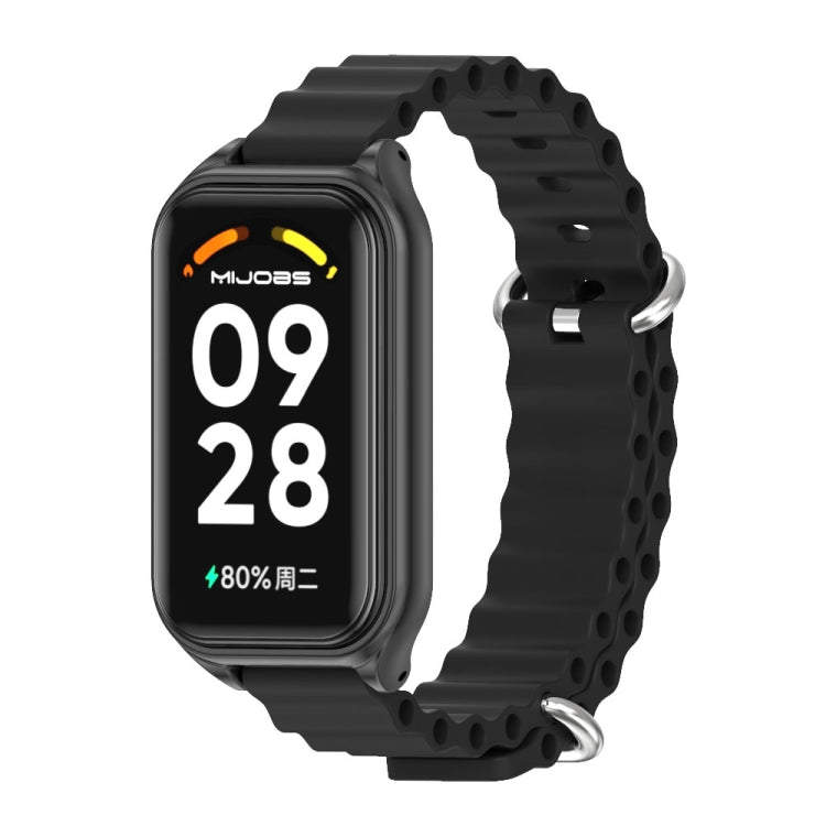 สายนาฬิกาซิลิโคน Mijobs Metal Shell Ocean, For Xiaomi Smart Band 8 Active / Redmi Band 2