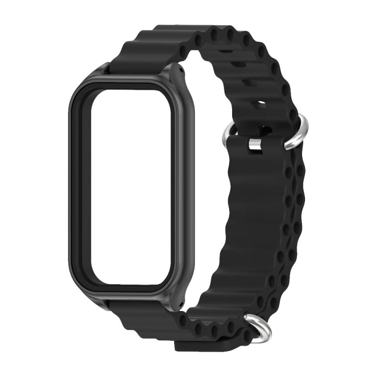 สายนาฬิกาซิลิโคน Mijobs Metal Shell Ocean, For Xiaomi Smart Band 8 Active / Redmi Band 2