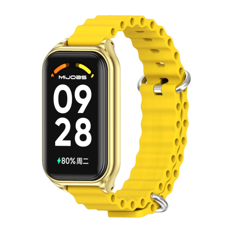 สายนาฬิกาซิลิโคน Mijobs Metal Shell Ocean, For Xiaomi Smart Band 8 Active / Redmi Band 2