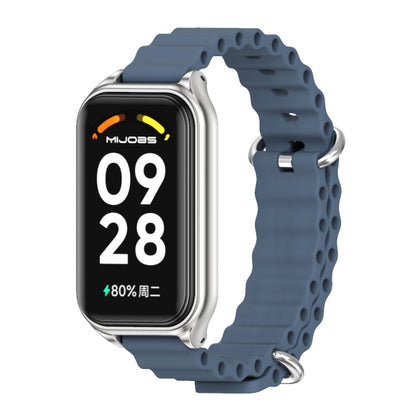 สายนาฬิกาซิลิโคน Mijobs Metal Shell Ocean, For Xiaomi Smart Band 8 Active / Redmi Band 2