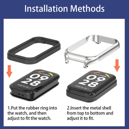 สายนาฬิกาซิลิโคน Mijobs Metal Shell Ocean, For Xiaomi Smart Band 8 Active / Redmi Band 2