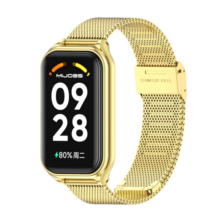 Mijobs Metal Shell + Milan Buckle สายนาฬิกาโลหะ, For Xiaomi Smart Band 8 Active / Redmi Band 2