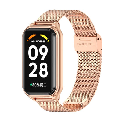Mijobs Metal Shell + Milan Buckle สายนาฬิกาโลหะ, For Xiaomi Smart Band 8 Active / Redmi Band 2
