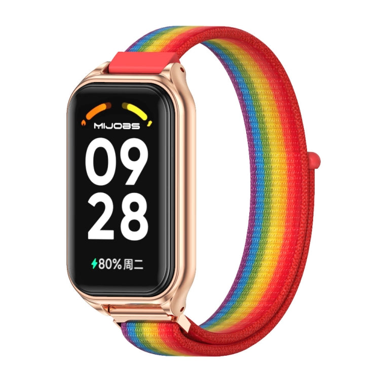 สายนาฬิกา Mijobs Metal Shell Nylon Loop, For Xiaomi Smart Band 8 Active / Redmi Band 2