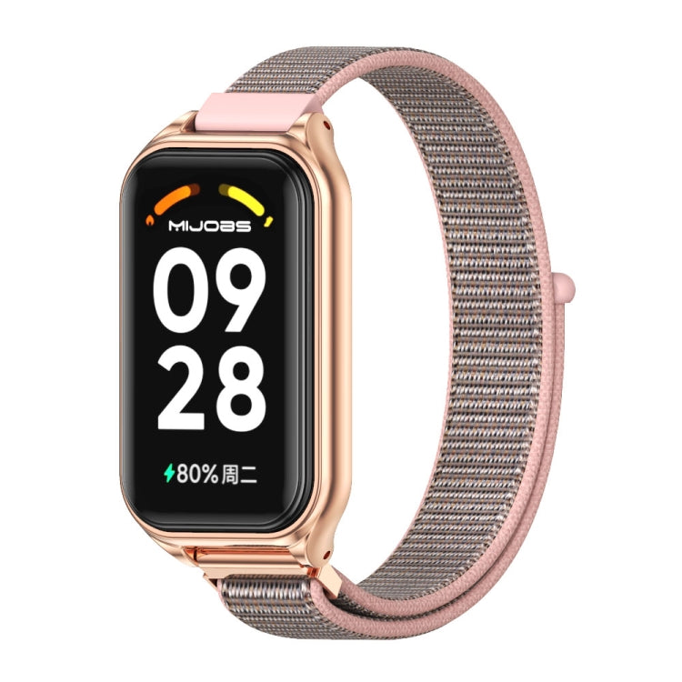 สายนาฬิกา Mijobs Metal Shell Nylon Loop, For Xiaomi Smart Band 8 Active / Redmi Band 2