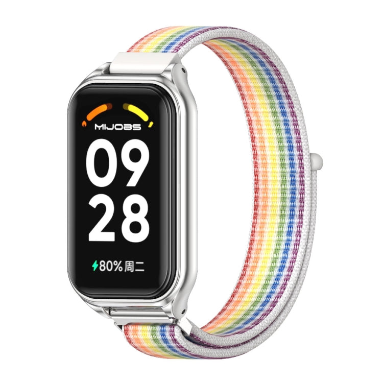 สายนาฬิกา Mijobs Metal Shell Nylon Loop, For Xiaomi Smart Band 8 Active / Redmi Band 2