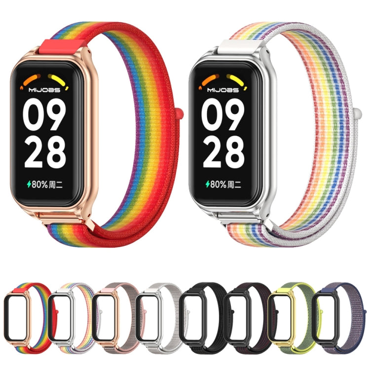 สายนาฬิกา Mijobs Metal Shell Nylon Loop, For Xiaomi Smart Band 8 Active / Redmi Band 2