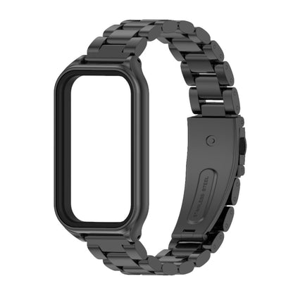 Mijobs Metal Shell + สายนาฬิกาสแตนเลสสามเม็ด, For Xiaomi Smart Band 8 Active / Redmi Band 2