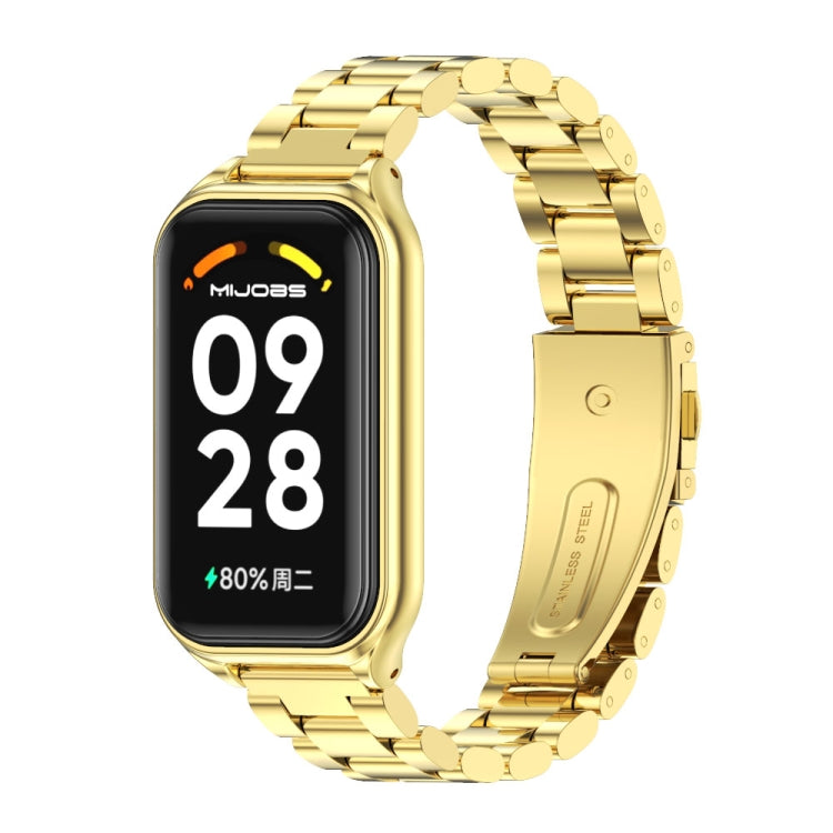 Mijobs Metal Shell + สายนาฬิกาสแตนเลสสามเม็ด, For Xiaomi Smart Band 8 Active / Redmi Band 2