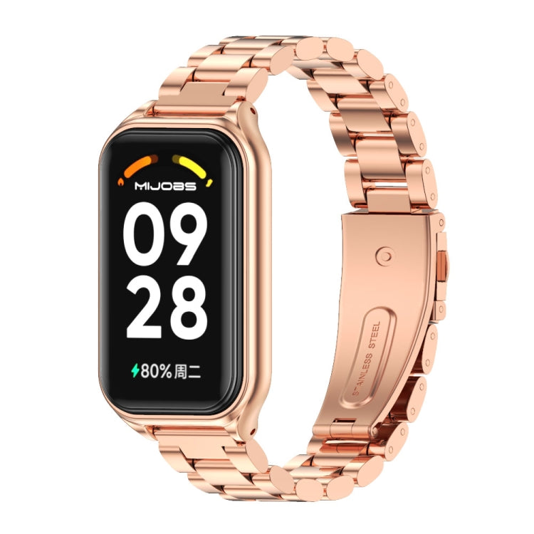 Mijobs Metal Shell + สายนาฬิกาสแตนเลสสามเม็ด, For Xiaomi Smart Band 8 Active / Redmi Band 2